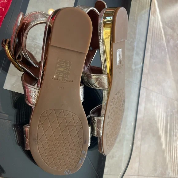Kurt Geiger London Silver Mayfair Wrap Sandal Size 6.5